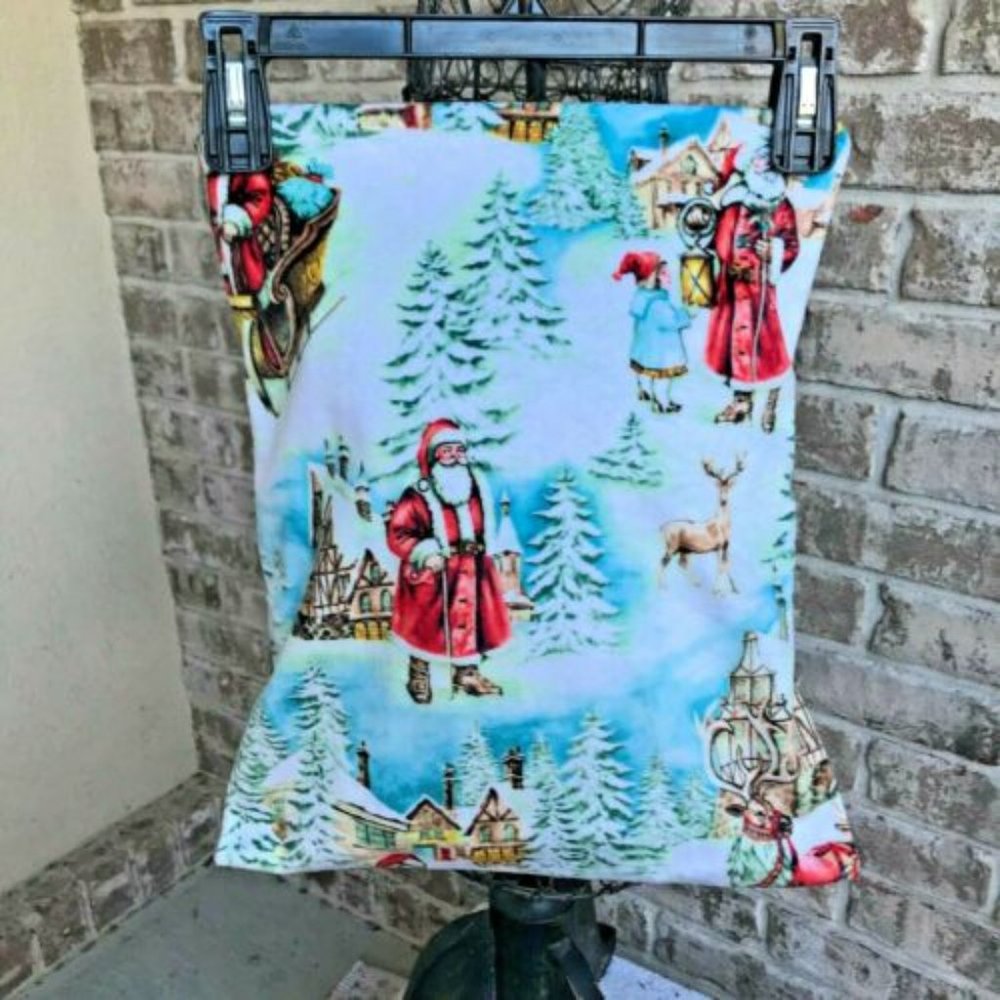 My Minky Obsession Small Pillow Cover Christmas Santa Winter Scene Reindeer NWT